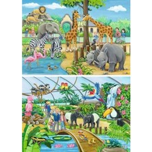 Hakay 2X24 Parça Renkli Hayvan Temalı Puzzle, 3 Yaş ve Üzeri Için Eğlenceli Oyun