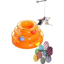 Hakay 3'lü Kedi Oyuncak Seti - Katlı Oyun, Vantuz ve Ip Topu