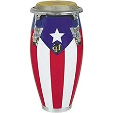 Hakay Porto Riko Bayrağı Desenli Ahşap Conga