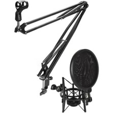 Hakay Masa Mikrofon Standı + Pop Filtre ve Shock Mount Seti