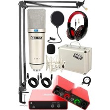 Hakay Stüdyo Ekipmanları Seti - Ses Kartı ve Mikrofon ile Kulaklık Standı