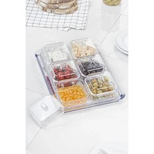 Hakay Şeffaf Akrilik Kapaklı Kahvaltılık Seti ve Saklama Kabı (6'lı)