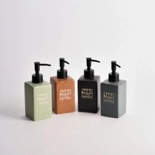 Hakay Mat Taş Dokulu 500ML Seramik Sıvı Sabunluk, Siyah Pompa