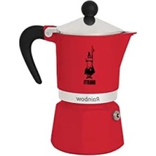 Hakay 3 Fincan Kapasiteye Sahip Kırmızı Ocak Üstü Espresso Pişirici