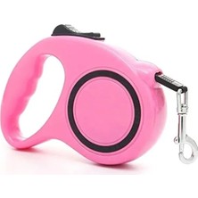 Hakay Dayanıklı ve Ayarlanabilir 5 Metre Makaralı Tasma Kayışı - Pembe