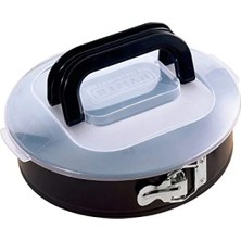 Hakay Kelepçeli Kapaklı Yuvarlak Kek Kalıbı, 26 Cm, Yapışmaz Kaplama