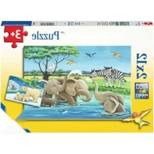 Hakay 2X12 Parça Yavru Hayvanlar Puzzle Seti