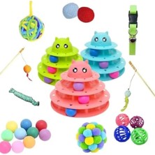 Hakay Kedi Oyuncak Seti - 11+1 Parça, 3 Katlı Olta ve Naneli Top