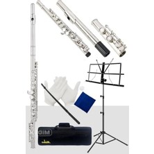 Hakay Profesyonel Yan Flüt - Nikel Kaplama, Nota Sehpası Hediye