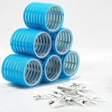 Hakay Mega Boy Yapışkanlı Bigudi Seti - 6'lı + 12'li Saç Pensi