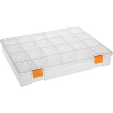 Hakay 13" Şeffaf Organizer, Darbeye Dayanıklı, 21 Sabit Bölme