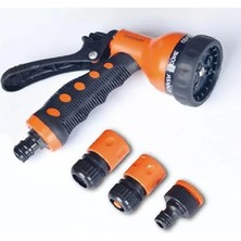 Hakay Ergonomik Tasarımlı Çok Fonksiyonlu Bahçe Sulama Tabancası - 3 Adaptör ile