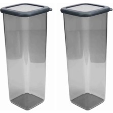 Hakay Hava Geçirmez Şeffaf Kare Saklama Kabı (2 Adet, 2000 Ml)