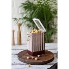 Hakay Dikdörtgen Metal Saklama Kabı - Circus Cream Desenli, 8X10 cm