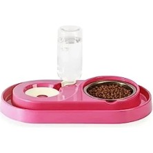 Hakay Hazneli Çelik Taslı Mama ve Su Kabı Seti, 500 ml (Turuncu)