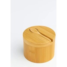 Hakay Kapaklı Ahşap Baharatlık, Entegre Kaşık ile Doğal Tasarım