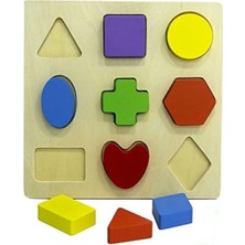 Hakay Eğitici Tahta Bultak Şekil Seti - 9 Parça