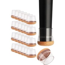 Hakay 24 Adet Şeffaf Silikon Sandalye Papucu - Gürültü Önleyici, Zemin Koruyucu