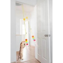 Hakay Zilli Tırtıl Kedi Oyuncağı - Kendinden Yapışkanlı, Elastik Ipli