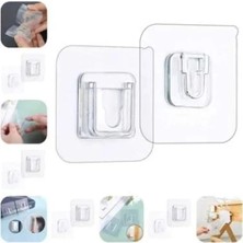 Hakay Çift Taraflı Yapışkanlı Geçmeli Klips Seti - 10 Çift Eşya Sabitleme Askısı