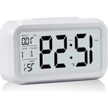 Hakay Fotoselli Termometreli Dijital Masa Saati - Alarmlı ve Gece Görüş Ekranı