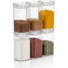 Hakay 6'lı Akrilik Vakum Kapaklı Baharatlık Seti (300ML)