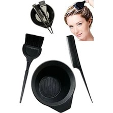 Hakay 3'lü Saç Boyama Seti, Fırça ve Tarak Ile, Evde Kullanım Için