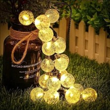 Hakay Güneş Enerjili LED Ampul Şeklinde Bahçe Aydınlatma - 8 Metre, 47 LED ve 8 Mod