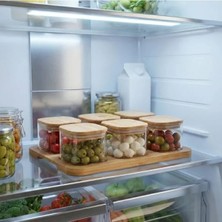 Hakay 6'lı Cam Kahvaltılık Seti | Bambu Kapaklı ve Ahşap Standlı (36X23 Cm)