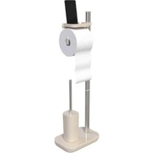 Hakay Tuvalet Kağıtlık ve Tuvalet Fırçası Seti - Bej