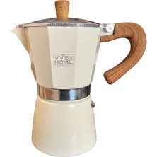 PremiumPort Beyaz Moka Pot 300ML 6 Cup, Pratik ve Şık Kahve Demleme Aracı