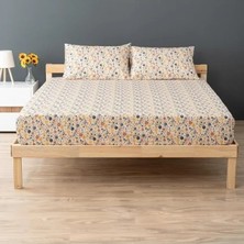 Hakay %100 Pamuklu Tek Kişilik Lastikli Çarşaf Seti - Sarı, 120 x 200 cm