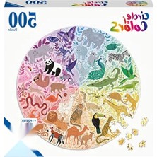 Hakay 500 Parçalı Renkli Hayvanlar Temalı Daire Puzzle