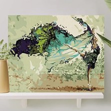 Hakay Sayılarla Boyama Tuval Seti 40X50 cm - Balerin, Fırça ve Boya Dahil