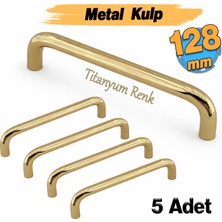 Badem10 Özen Metal (128 mm - 12.8 Cm) Titanyum Renk Mobilya Mutfak Çekmece Dolap Kapak Kulbu Kulpu Kulpları