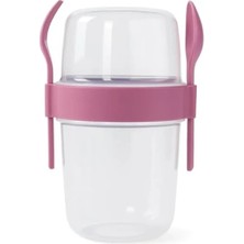 Hakay Taşınabilir Sızdırmaz Yoğurt ve Granola Kabı, 1100 Ml, Pratik Tasarım, Kaşıklı
