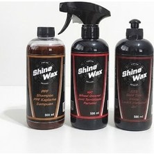 Shine Wax Ppf Şampuan & Jant Temizleyici & Lastik Parlatıcı Jel 500 ml 3'lü Set