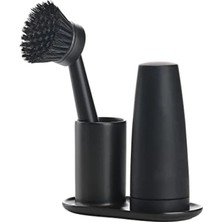 Hakay Pratik Üç Parçalı Bulaşık Seti - Fırça, Sabunluk ve Tutucu