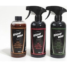 Shine Wax Ppf Şampuan & Demir Tozu Temizleyici & Lastik Parlatıcı Jel 500 ml 3'lü Set