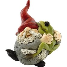 Hakay Cüce Sarılma Kurbağa Heykelciği - Minyatür Peri Bahçesi