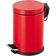 Hakay Paslanmaz Pedallı Çöp Kovası - 3 Litre Kırmızı