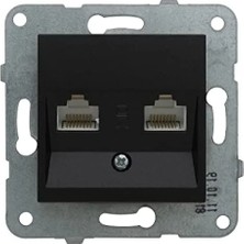 Hakay Çerçevesiz Siyah Data Mekanizma - Cat6 ve Cat3 Uyumlu