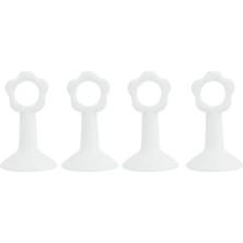 Hakay 4'lü Vantuzlu Kapı Kolu Stoperi, Beyaz Silikon