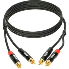 Hakay Kaliteli Siyah 3m 2x Rca - 2x Rca Altın Uçlu Kablo