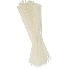 Hakay 100 Adet Beyaz Kablo Bağı - 25 cm Uzunluk, 3.6 mm Kalınlık