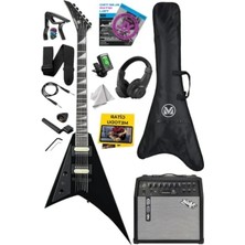 Hakay Güvenilir V Kasa Gül Klavye 2x Zebra Humbucker 50W Amfili Elektro Gitar