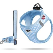 Hakay Nefes Alabilir Açık Mavi-Puantiye Köpek Göğüs Tasması - 3xs