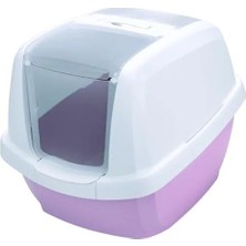 Hakay Modern Tasarımlı Pembe Kapalı Kedi Tuvaleti (Üstü Açılabilir)