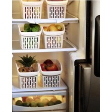 Hakay 4 Adet Beyaz Buzdolabı Sepeti, Dolap Içi Düzenleyici