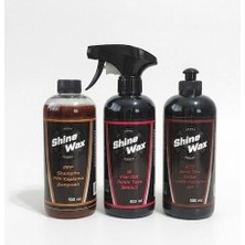 Shine Wax Ppf Şampuan & Jant Temizleyici & Lastik Parlatıcı Sprey 500 ml 3'lü Set